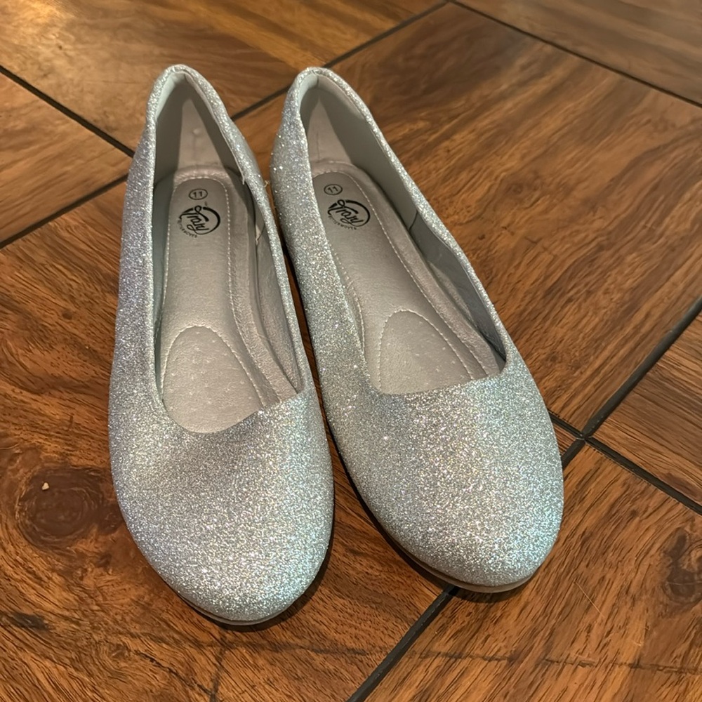 Sparkly Silver Ballet Flats Size 11 - Great Condition